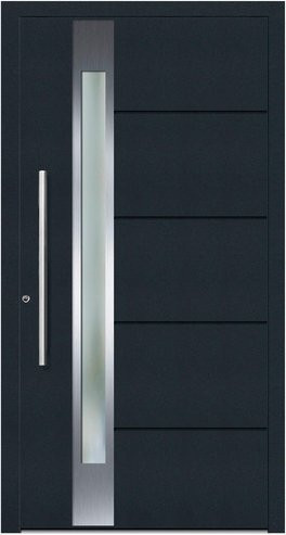 KNOCK Aluminium-Haustür Terra Nova in Anthrazit-Grau mit Glaseinsatz und RC2-Schutz - Bild 1