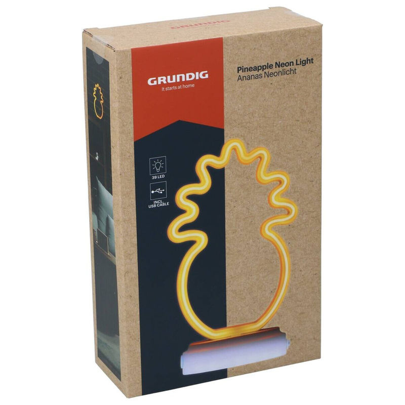 Grundig Neon-Leuchte Ananas in Gelb, B/H/T: 13,5 x 5,6 x 23,3 cm - Bild 2