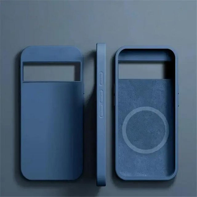 MagSafe Flüssigsilikon Handyhülle für Google Pixel 8 Pro, 7, 6 Pro, Magnetische Stoßfeste Schutzhülle mit kabellosem Laden, Blau - Bild 1