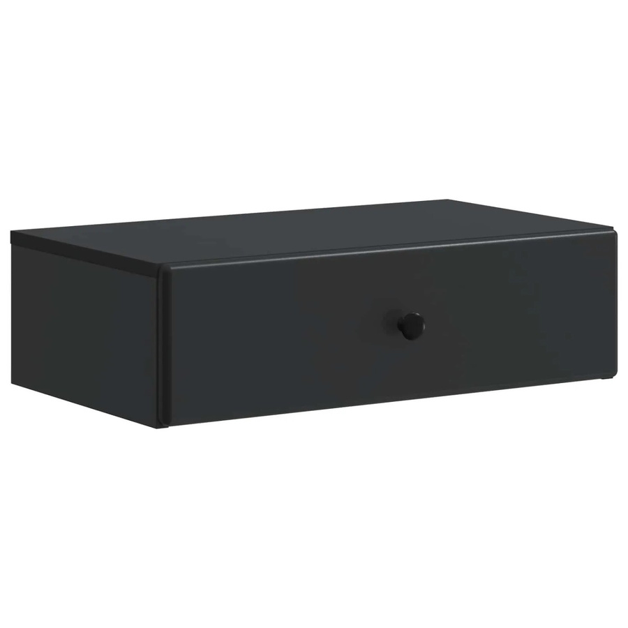 vidaXL Wandmontierter Beistelltisch in Schwarz, B/T/H: 59 x 34,5 x 17 cm - Bild 2