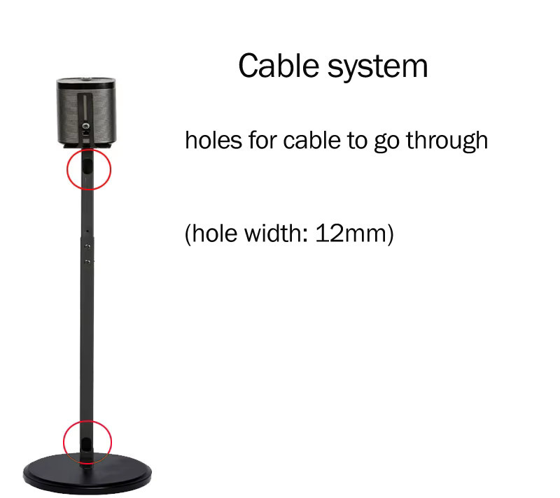 Paarweise Lautsprecher-Bodenständer mit runder Basis in Weiß für Surround-Sound-Systeme, Höhe: 82,5 cm, Breite: 14 cm - Bild 2
