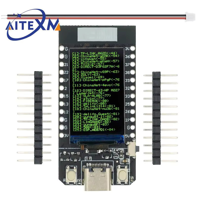 AITEXM ROBOT T-Display T-PicoC3 ESP32 S3 Entwicklungsboard mit 1,9 Zoll Display, WiFi und Bluetooth, Schwarz - Bild 2