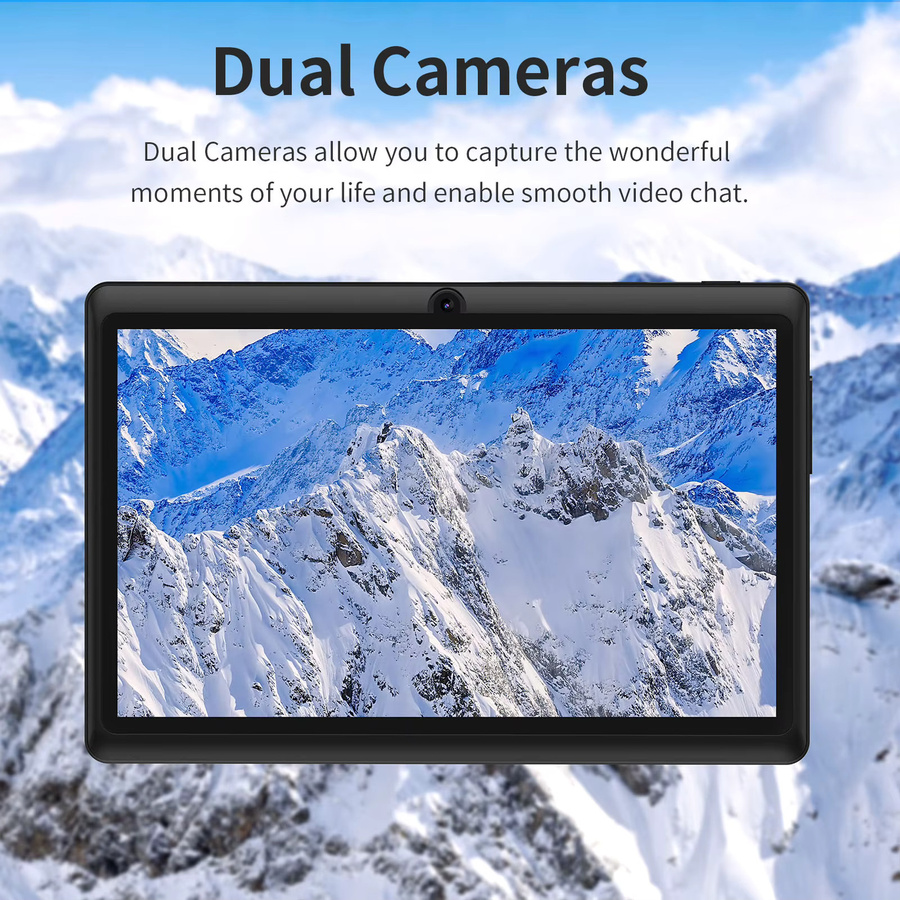Pritom 7-Zoll Tablet PC mit Android 13, 4 GB RAM, 32 GB ROM, WLAN, Dual-Kamera, USB-C und Lederhülle in Schwarz - Bild 3