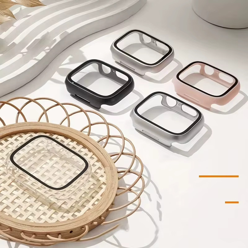 Displayschutzfolie für Apple Watch, Gehärtetes Glas, Schwarz - Bild 1
