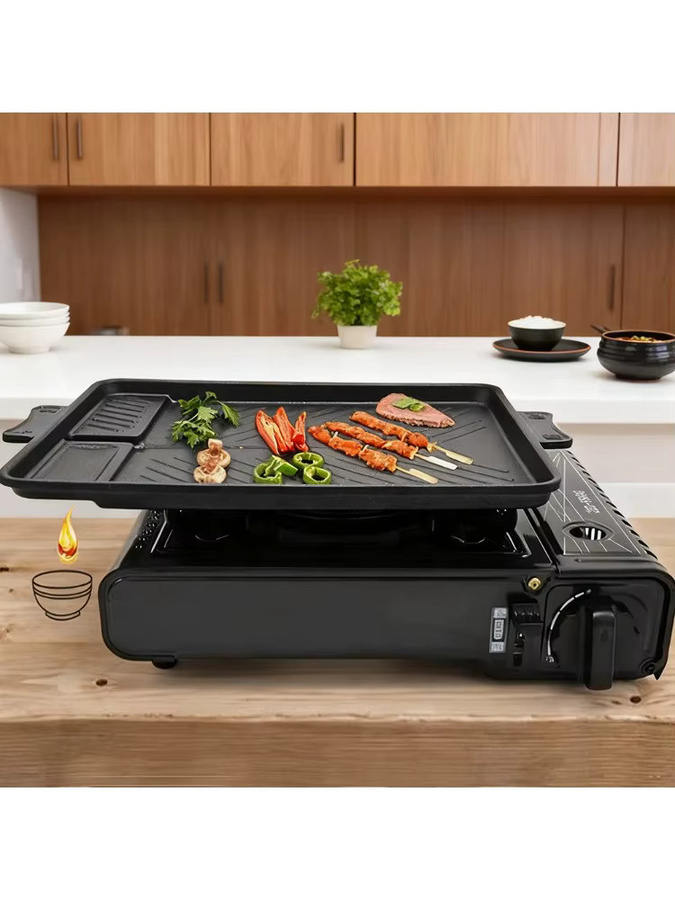 FEB.WIND Antihaftbeschichtete Grillpfanne im koreanischen Stil aus Keramik, rechteckige Bratpfanne in Schwarz - Bild 6