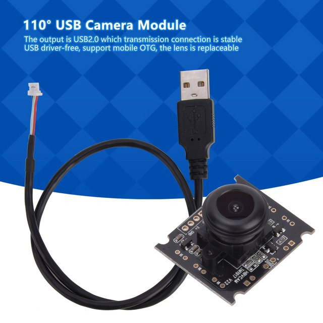 Qiilu OTG USB-Kameramodul mit OV3660 Chip, 2048 x 1536 Auflösung, 15 FPS und 110 Grad Weitwinkel, Schwarz - Bild 1