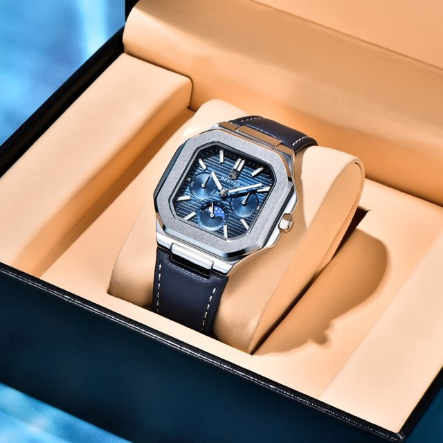 BENYAR Armbanduhr Quarz, Edelstahl, 37 mm, Herren, Weiß - Bild 1