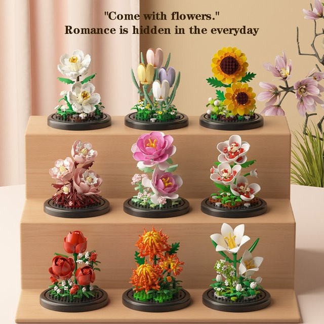 KNYYSECQ Sonnenblumen Bausteine, Puzzle Spielzeug, Bunt / Mehrfarbig - Bild 1