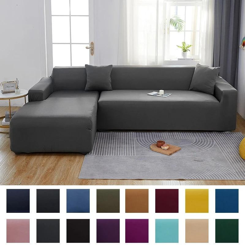 Elastischer Sofabezug von Your Warm Home in einfarbigem Design, moderner Möbelschutz aus Polyester für dein Sofa, Breite: 90-140 cm - Bild 3