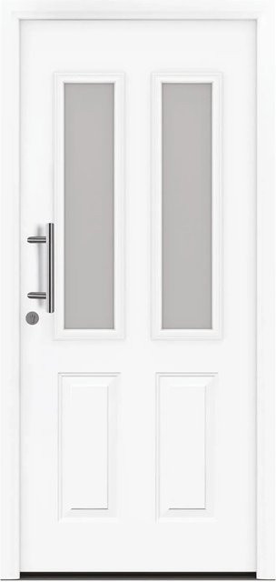 EcoStar Haustür IsoPro Secur IPS 410S mit Glaseinsatz, Verkehrsweiß, B: 110 cm, H: 210 cm, DIN Links - Bild 1