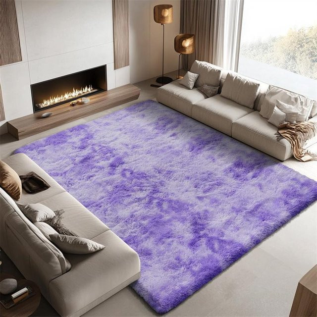 Weicher Shaggy-Läuferteppich Decor Home 888 mit Batik-Farbverlauf in Lila, B/T: 50 x 160 cm - Bild 1