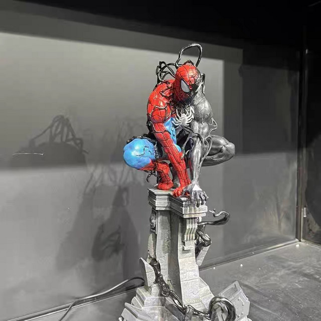 Bandai Marvel Spider Man Venom Symbiose, Anime Figuren, Leuchtende Modell Statue, Einzelfigur - Bild 1