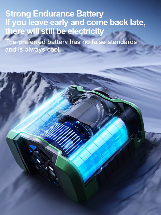Socool Taillenclip-Ventilator mit 8000 mAh Akku, 199 Windgeschwindigkeiten, Digitalanzeige und LED-Beleuchtung, Grau oder Grün - Bild 5