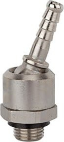 Riegler Schlauchtülle aus vernickeltem Messing, drehbar, G 1/4 AG, LW 6, Farbe: Silber - Bild 1