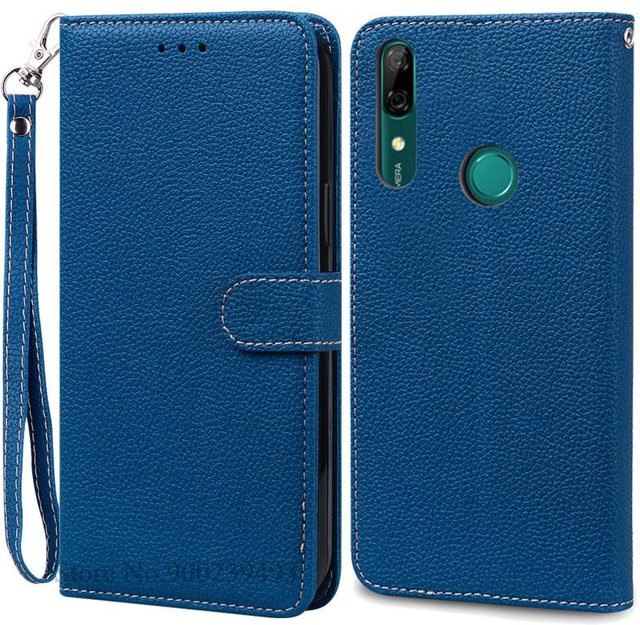 Leder-Brieftasche als Buch-Abdeckung für dein Huawei P Smart Z in Blau - Bild 1