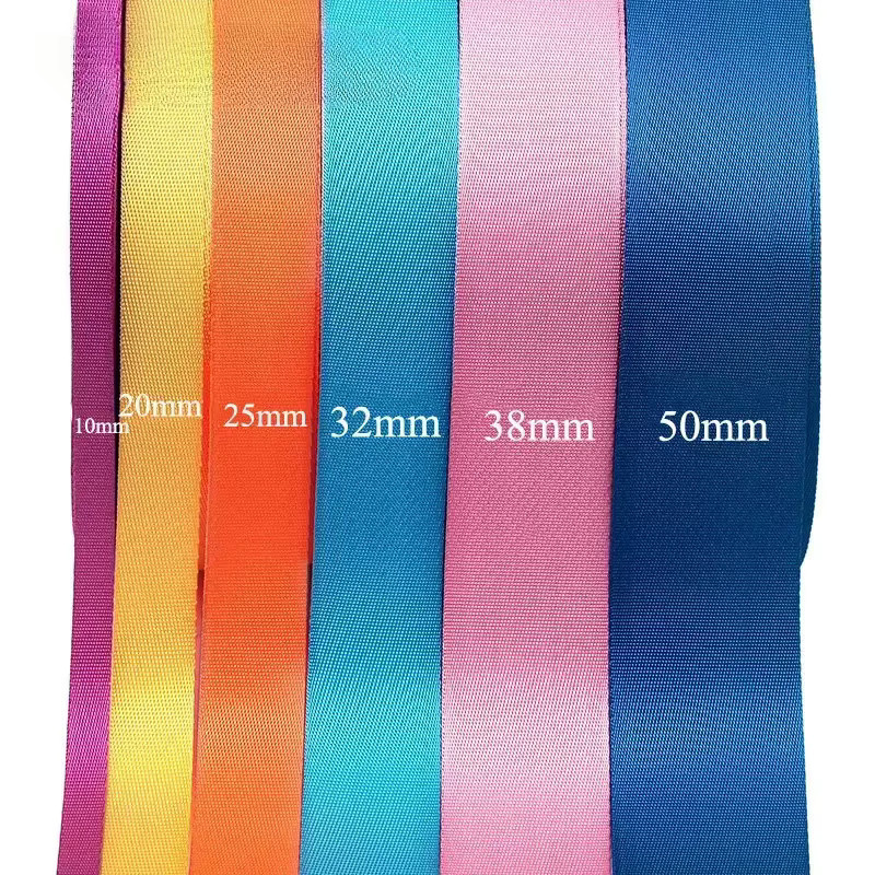 Meetee Nylon-Gurtband Set in Grün und Mehrfarbig, 10 Meter Länge, Dicke: 1 mm, verfügbare Breiten: 20 mm, 25 mm, 32 mm, 38 mm, 50 mm - Bild 4