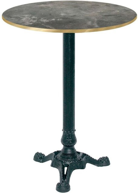 RestooTab Stehtisch Bistrot rund in Graublau und Messing mit schwarzem Gestell, Durchmesser: 60 cm, Höhe: 113 cm - Bild 1