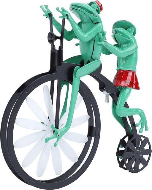 GoolRC Windrad Frosch aus Eisenlegierung Vintage Außen Dekoration Windspiel in Schwarz - Bild 1