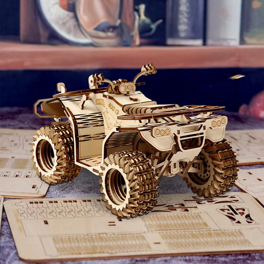 SONGYI 3D-Holzpuzzle Mechanisches Strandauto, Modellbausatz - Bild 6