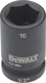 DeWalt Steckschlüssel kurz 16 mm 1/2 Zoll Anthrazit - Bild 1