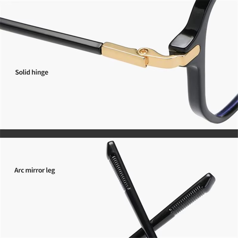 GSBJXZ Korrektionsbrille, Polygon, Vollrand, Unisex, Schwarz, Anti-Blau-Strahlen - Bild 2