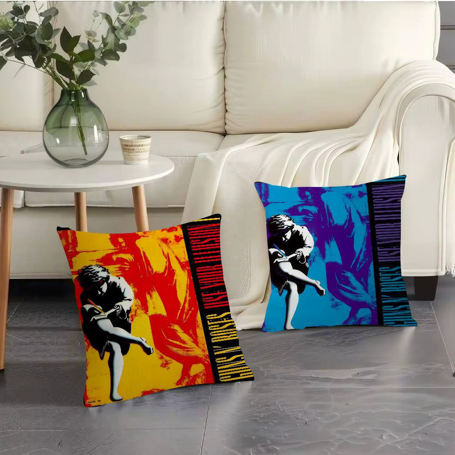 Personalisierter Kissenbezug G-Guns N Roses Rockmusik Dekoration, quadratisch, mehrfarbig, Breite: 30 cm, Höhe: 30 cm - Bild 3