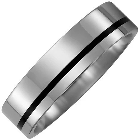 Colfem Partner Ring Titan, Keramik schwarz, bicolor, 62, Unisex - Bild 1