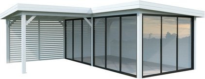 PALMAKO Pavillon Lenna aus Fichtenholz in Weiss mit Pultdach, B/T/H: 628 x 628 x 245 cm - Bild 1
