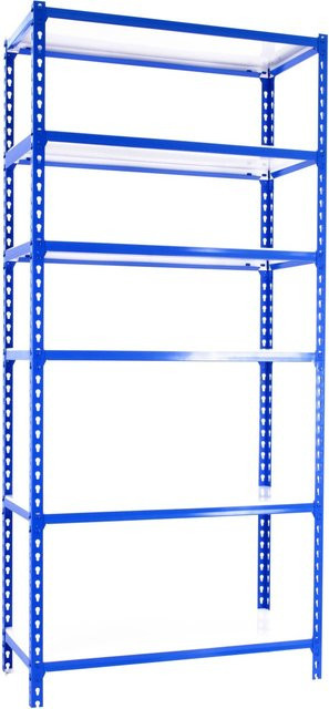 PROREGAL Schwerlastregal Giant Metal Shark, H x B x T: 250 x 120 x 30 cm, Blau-Weiß - Bild 1