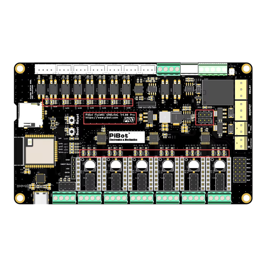 PiBot FluidNC ESP32 GRBL CNC-Controller V4.96 Pro mit OLED und Antenne - Bild 3