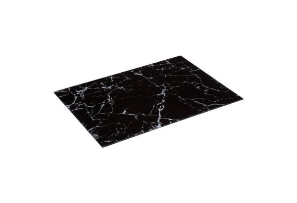 5five Simply Smart Schneidebrett aus Glas mit Marmor-Muster in Schwarz, B/T/H: 40 x 30 cm