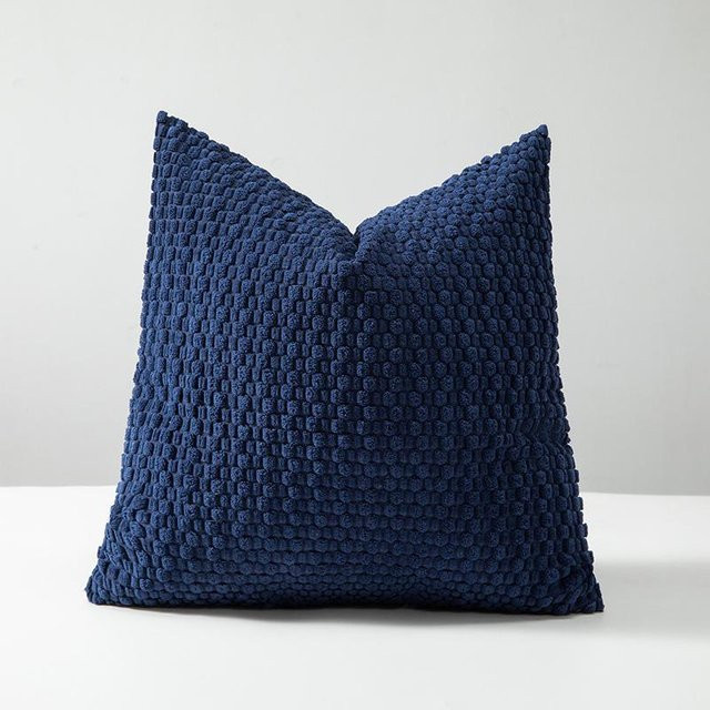 Houspace Samt Kissenbezug mit doppelseitigem Design in Dunkelblau, B/H: 45 x 45 cm - Bild 1