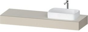 Duravit Konsole Qatego in Weiß Matt mit einem Ausschnitt und Beckenanschluss rechts, B/T/H: 160 x 55 x 17 cm - Bild 1
