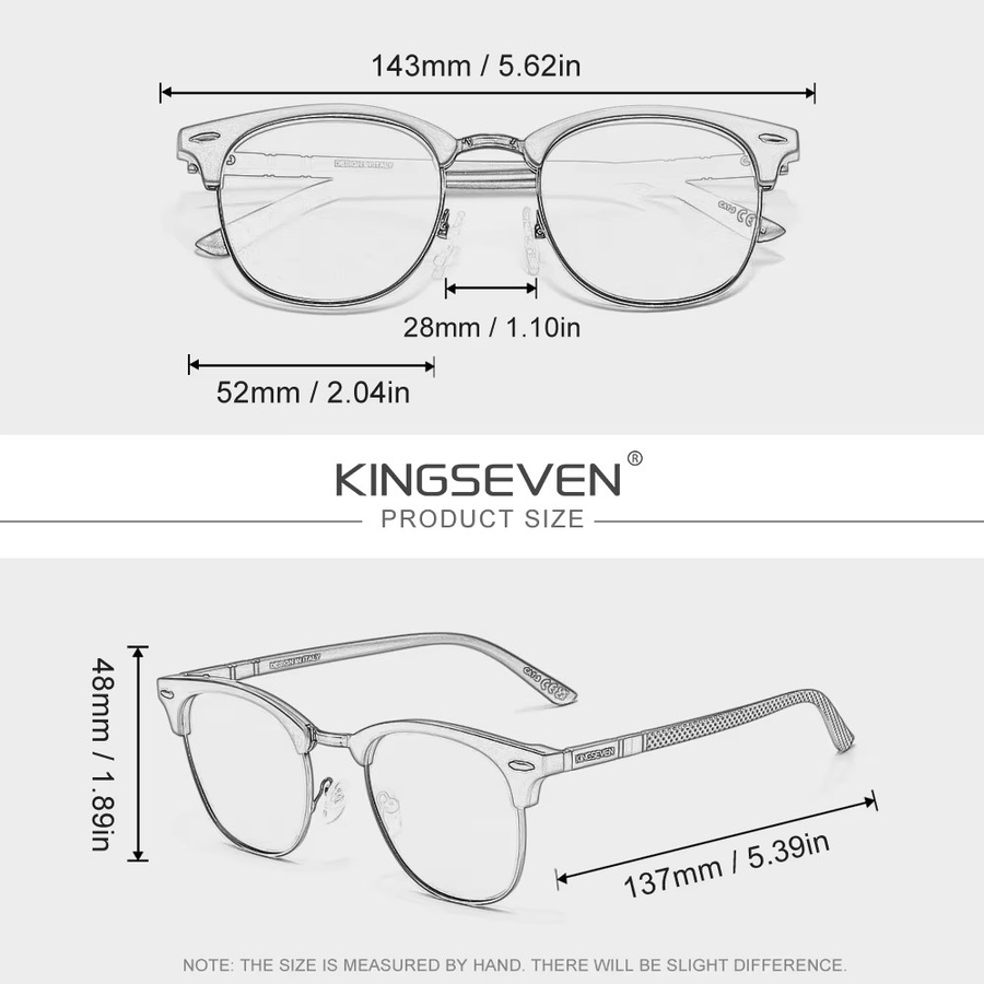 KINGSEVEN Sonnenbrille, Halbrand, polarisiert, Unisex - Bild 3