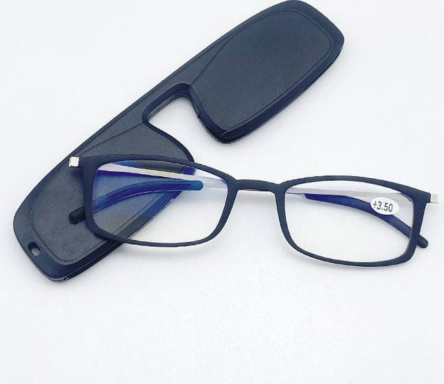 Mai Blume Lesebrille, Vollrand, Rechteckig, TR90, Schwarz, Männer, +3,5 - Bild 1