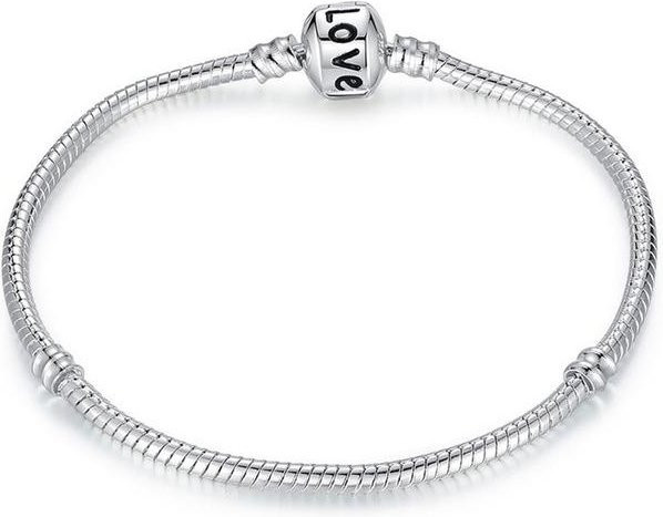 Armband 925 versilbert, Perlen, Schlangenkette, 20cm, Damen - Bild 1