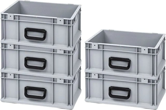 PROREGAL Spar Set 5x Eurobox Nextgen Portable Uno Transportbehälter Grau H x B x T: 17 x 30 x 40 cm - Bild 1