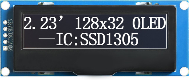 SUNMAXIC OLED-Anzeigemodul mit 2,23 Zoll Display, 128 x 32 Auflösung, SSD1305 Treiber, IIC-Schnittstelle, 5Pin, Weiß und Blau - Bild 1