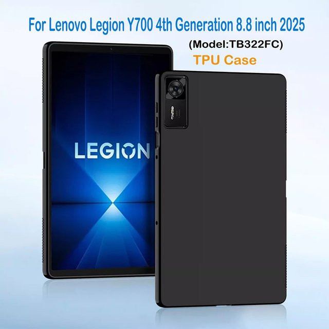 Schutzhülle für Lenovo Legion Y700 4. Generation 8,8 Zoll 2025 TB322FC in Schwarz aus weichem TPU Silikon mit Airbag-Schutz - Bild 1