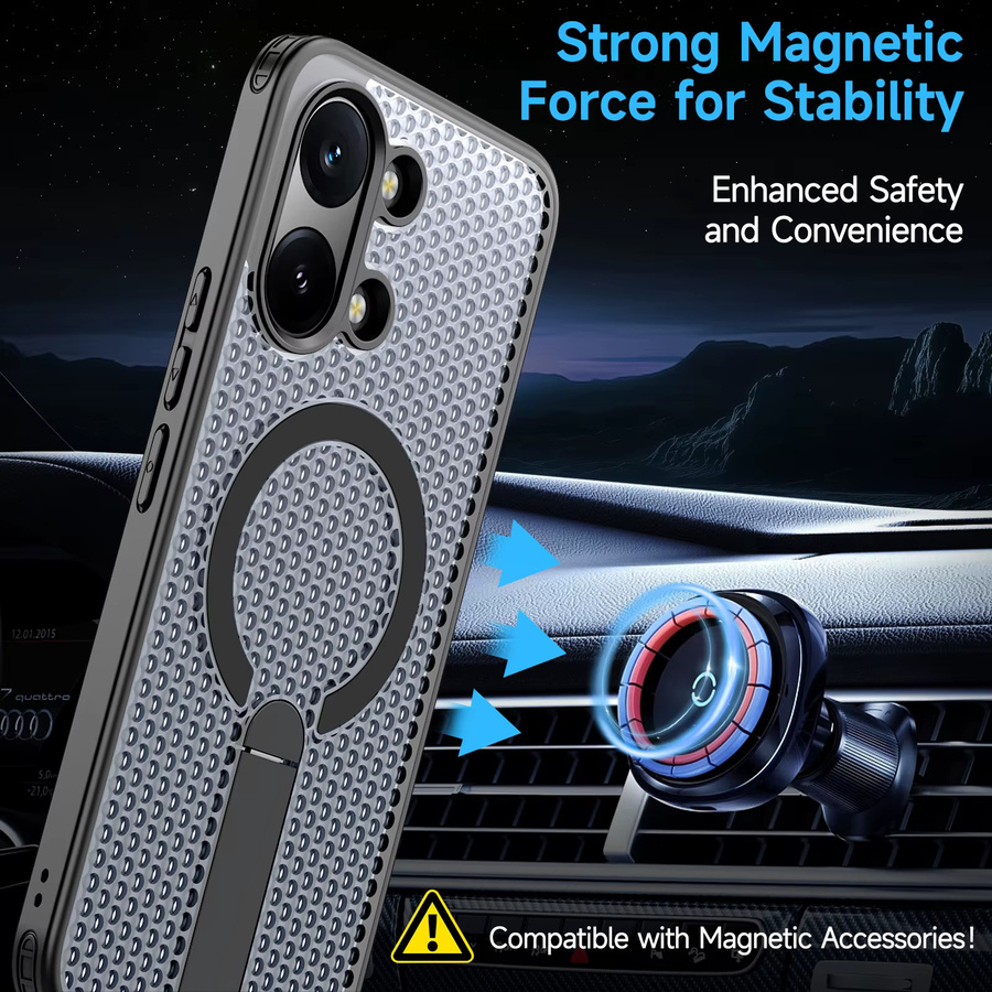 Stoßfeste Xiaomi POCO X8 Pro Max X8 Pro Schutzhülle mit Wärmeableitung und magnetischer Halterung in Pink - Bild 2