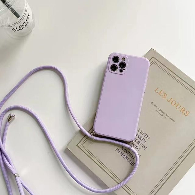 Silikonhülle mit Lanyard Kordel für OnePlus Modelle in Grün und Lila - Bild 1