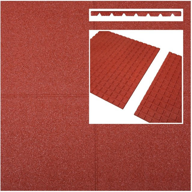 Fallschutzmatten in Rot, B/T/H: 100 x 100 x 4,5 cm - Bild 1