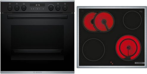 Bosch Herdset HND671FH62 bestehend aus HEG278BB3 und NKN64RGA2E in Schwarz/Edelstahl - Bild 1