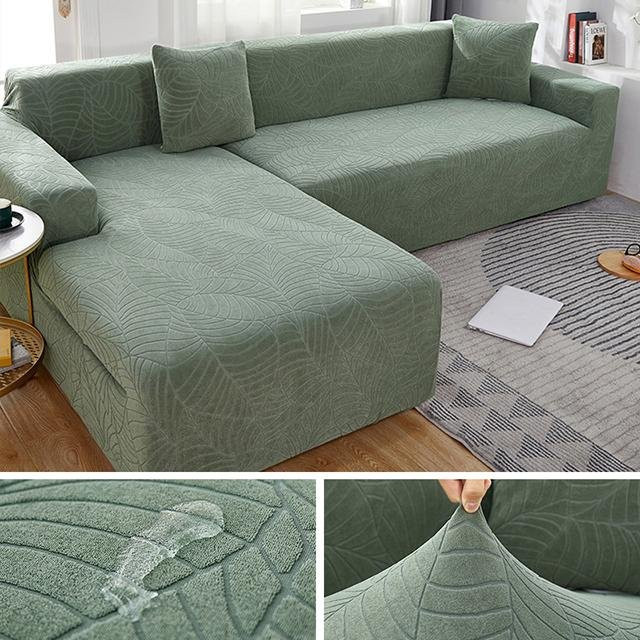 Wasserdichte und rutschfeste Sofa-Abdeckung mit Jacquard-Muster in Hellgrün für 1-Sitzer, Breite: 90-140 cm - Bild 1
