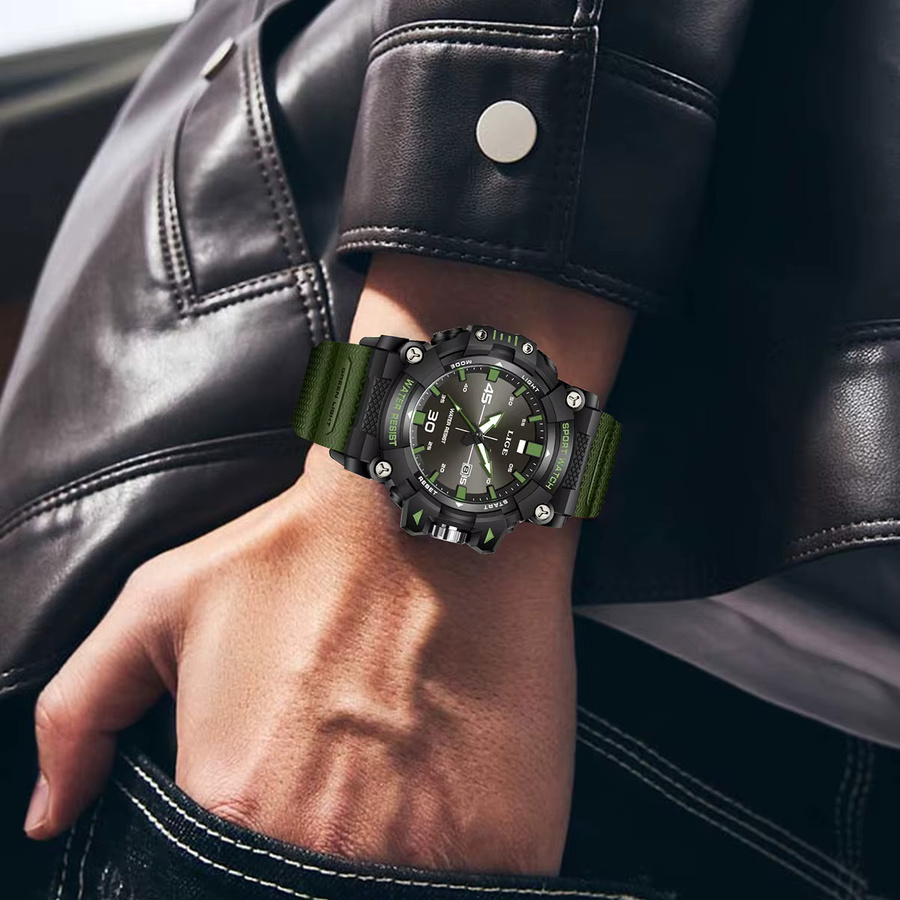 LIGE Armbanduhr Quarz, Schwarzblau, Herren, Datum, Leuchtzeiger - Bild 5
