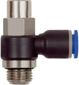 Riegler Drosselrückschlagventil Blaue Serie aus Messing G1/2 mit 10 bar und Ø 8 mm - Bild 1