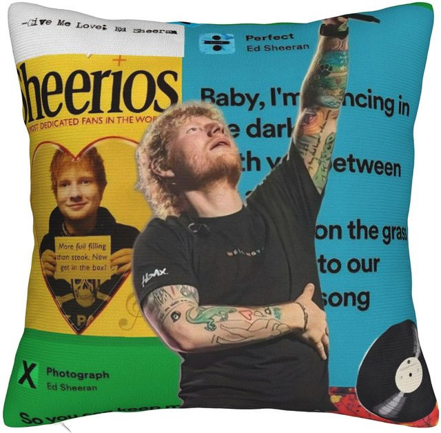 Ed Sheeran Loop Tour Kissenbezug mit Motivdruck in Multicolor, B/H: 18 x 18 cm - Bild 1