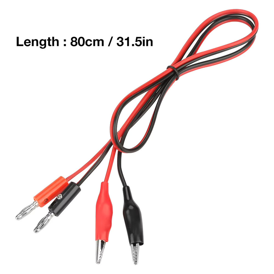 Aramox Bananenstecker-Kabel mit Bananen-Clips in Rot für einstellbare geregelte Stromversorgungen, 30 V, 5 A - Bild 3