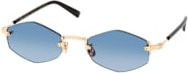 Gast LUNAR LU04 Sonnenbrille, randlos, hexagonal, Metall, Unisex, gold, blue - Bild 1