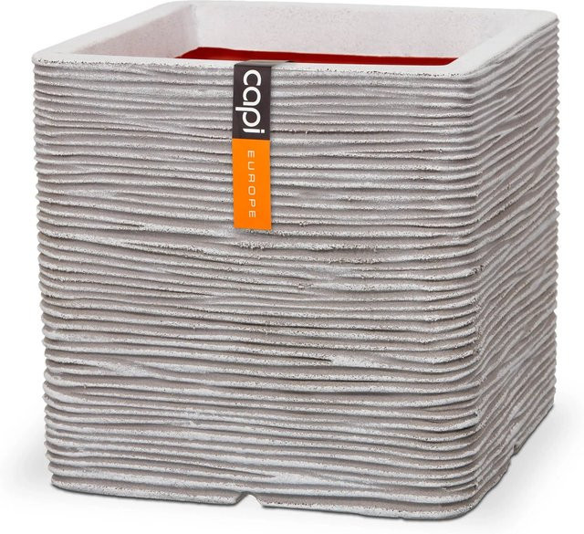 Capi Pflanztopf Rib NL quadratisch Elfenbein B/T/H: 50 x 50 x 50 cm - Bild 1